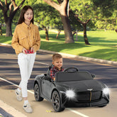 12V Powered Car Kids Ride-on Racer Car Licensed Bentley Bacalar-Black