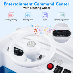 12V Ride On Car Licensed Volkswagen Ride-on Bus with Cup Holder and LED Headlights for 3+ Years Old