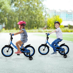 12/14/16/18 Inches Kids Bike with Removable Training Wheels and Adjustable Seatfor 3-8 Years Old Navy