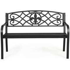 50 Inch Patio Heavy-Duty Metal Garden Bench