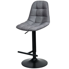 2Pcs Adjustable Bar Stools Swivel Counter Height Linen Chairs -Gray