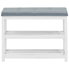 2-Tier Wooden Shoe Rack Bench with Padded Seat
