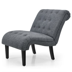 Cotton Linen Fabric Armless Accent Chair with Adjustable Foot Pads
