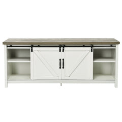TV Stand Media Center Console Cabinet with Sliding Barn Door