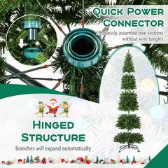 12 FT Tall Prelit Hinged Artificial Christmas Tree with 2536 PVC Branch Tips