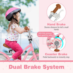12 Inch Kids Bike with Training Wheels and Basket for Boys Girls 3-4 Years Old