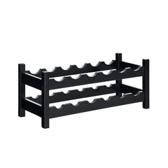 2-Tier 12 Bottles Bamboo Storage Shelf Wine Rack