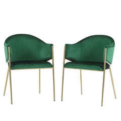 Modern Upholstered Dining Chair With Plush Velvet and Metal Frame
