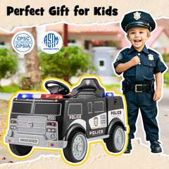12V Battery Powered Electric Vehicle with 3 Speeds and Megaphone-Black