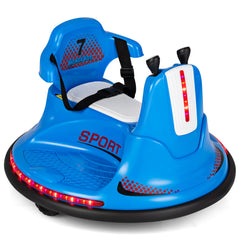 12V Kids Ride On Bumper Car with Remote Control Lights and Music-Blue