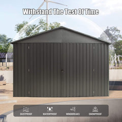 Extra Large Outdoor Heavy Duty Metal Garage Shed With Lockable Doors (SAK14093)
