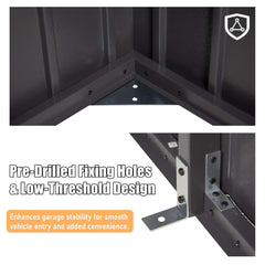 Extra Large Outdoor Heavy Duty Metal Garage Shed With Lockable Doors (SAK14093)