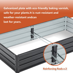 6x3x1 FT Metal Raised Garden Bed Outdoor Planter