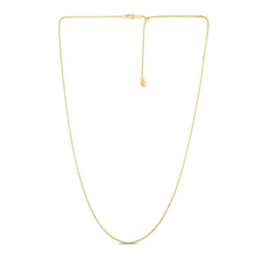 14k Yellow Gold Adjustable Popcorn Chain 1.3mm