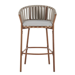 Lodi Outdoor Metal Rope Barstool Set of 2