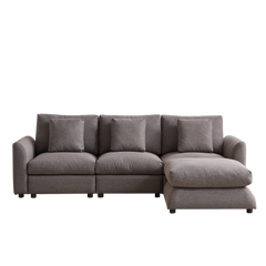 102.2 Inch Combination Modular Sofa with Ottoman Grey