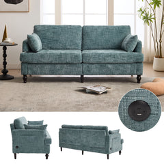 2 Seater Sofa With LED Light, USB Charging Port, And Storage Bag