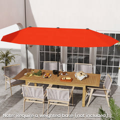 13 FT Large Patio Umbrella Outdoor Double-Sided Table Market Umbrella with Crank Handle-Orange