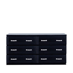 Modern Black Side Cabinet with 6 Drawers