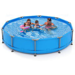690/978/1158/1617 Gal Outdoor Family Swimming Pool with Metal Frame