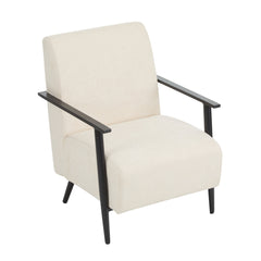 Modern Beige Lounge Chair Set with Polyester Upholstery and Metal Frame