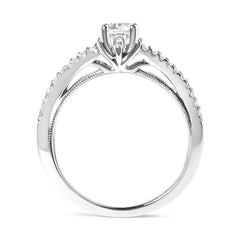 14K White Gold 5/8 Cttw Diamond Split Shank Engagement Ring (G-H Color, VS2-SI1 Clarity) - Size 7