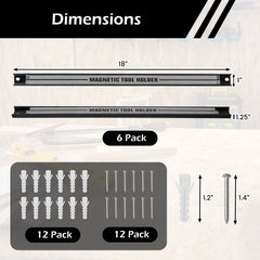 18 Inch Magnetic Tool Holder Strip with Mounting Screws