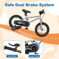 14-Inch Kids Bike Bicycle for Boys Girls 3-5 with High Carbon Steel Frame