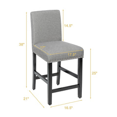 25 Inch Kitchen Chairs w/ Rubber Wood Legs