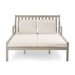 Outdoor Daybed With Four Pillows (Gray+Beige Cushion)
