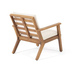 Avacyn Outdoor Acacia Wood 4-Seater Chat Set with Cushions