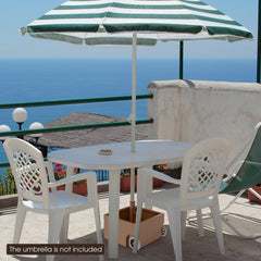 150 Pounds Patio Umbrella Base Stand Wheels Planter Outdoor-Coffee