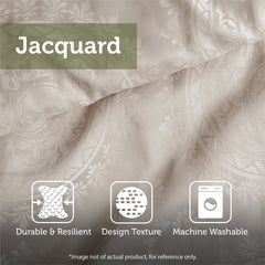 King 7 Piece Jacquard Comforter Set with Throw Pillows
