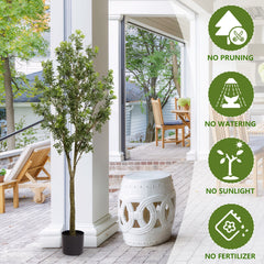 6FT Artificial Tree Tall Lifelike Greenery Plant