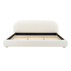 Upholstered Simple Modern Bedroom Bed With Curved Headboard