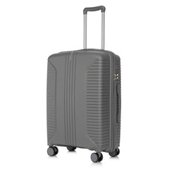 3-Piece PP Spinner Wheel Luggage Set 20'/24'/28' Silver Grey