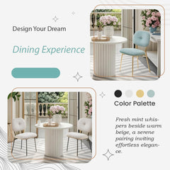 Modern 4-Person Dining Set with Bamboo & MDF Table and Fabric Chairs