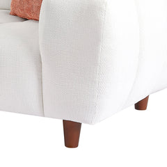 111.81 Inch Sectional Sofa Couch Fabric Couch in White