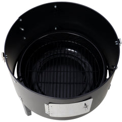 17 Inch Steel Charcoal Smoker Heavy Duty Round BBQ Grill Black