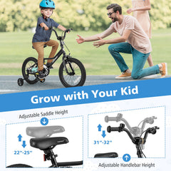 16 Inch Kids Bike Adjustable for 4-7 Years Old with Low-Step Frame