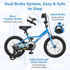16 Inch Kids Bike with Removable Training Wheels for Aged 4-7 Years Old