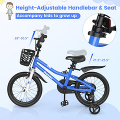 16 Inch Kids Bike with Removable Training Wheels-Blue