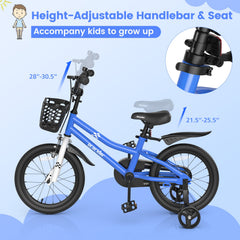 16 Inch Kids Bike with Removable Training Wheels-Navy