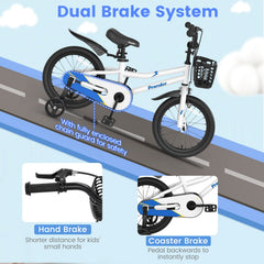 16 Inch Kids Bike with Removable Training Wheels-White
