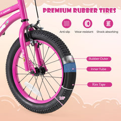 16-Inch Kids Bike for 4-7 Years Old Adjustable with Removable Training Wheels-16 inches