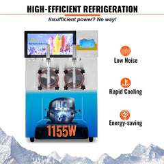 16L Commercial Double Frozen Margarita Ice Slushie Drink Maker Machine, 1155W (SAK95281)