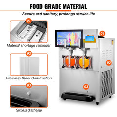 16L Commercial Double Frozen Margarita Ice Slushie Drink Maker Machine, 1155W (SAK95281)