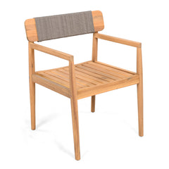 Patio Set Outdoor Acacia Wood Furniture Sets - Braided Dining Chairs & Dining Table
