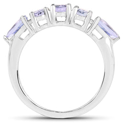 2.33 Carat Genuine Tanzanite .925 Sterling Silver Ring