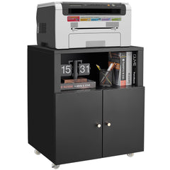 Home Office Printer Stand With Wheels And File Cabinet